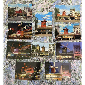 10 Vintage Le Moulin Rouge Paris France Chrome Postcards Divided Back‚ 1958–1988